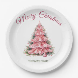 Pink Christmas Pappteller