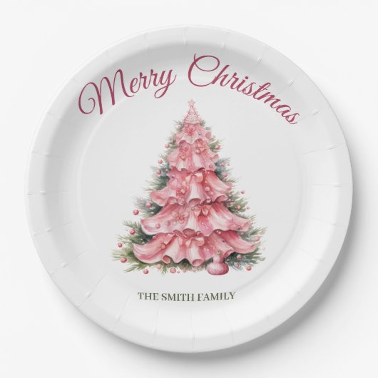 Pink Christmas Pappteller (Vorderseite)