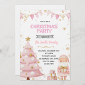 Pink Christmas Party Invitation Einladung (Vorne/Hinten)