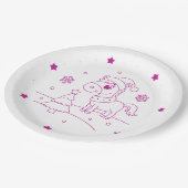 pink christmas party pappteller (Schrägansicht)