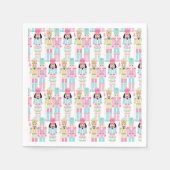 Pink Christmas Paste Nutcracker Ballet Soldiers Serviette (Vorderseite)