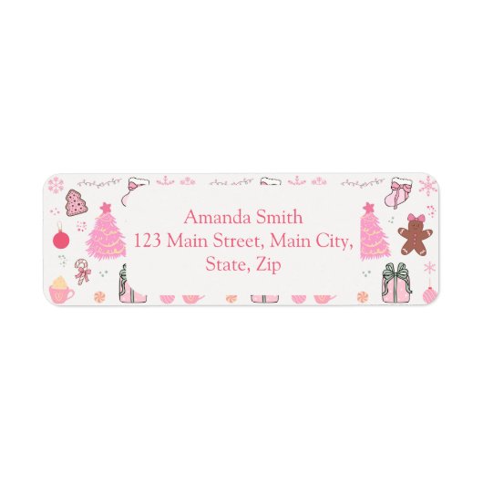 Pink Christmas Patternadresse (Vorne)