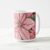Pink Christmas Poinsettia Design Kaffeetasse (VorderseiteRechts)