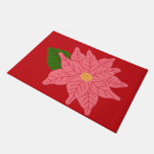 Pink Christmas Poinsettia  Fußmatte (Schrägansicht)