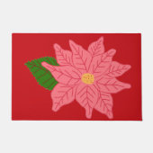 Pink Christmas Poinsettia  Fußmatte (Vorderseite)