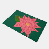 Pink Christmas Poinsettia  Fußmatte (Schrägansicht)