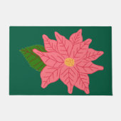 Pink Christmas Poinsettia  Fußmatte (Vorderseite)