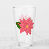 Pink Christmas Poinsettia Glas (Vorderseite)
