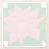 Pink Christmas Poinsettia Glasuntersetzer (Rückseite)