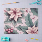 Pink Christmas Poinsettia Seidenpapier (Basteln)