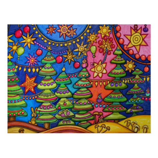 Pink christmas postkarte