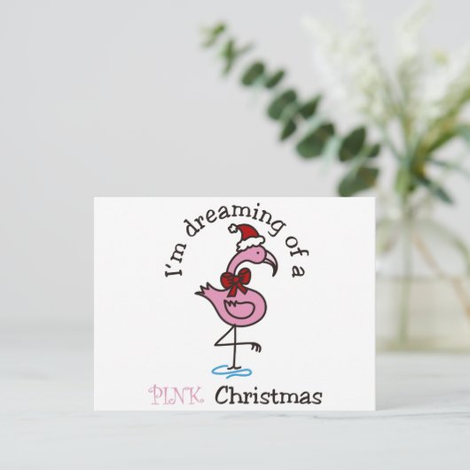Pink Christmas Postkarte (Stehend Vorderseite)