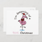 Pink Christmas Postkarte (Vorne/Hinten)