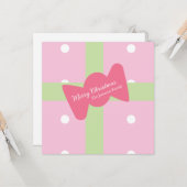 Pink Christmas Present Family Karte (Vorderseite/Rückseite Beispiel)