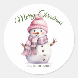 Pink Christmas Runder Aufkleber