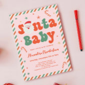 Pink Christmas Santa Baby Babydusche Einladung