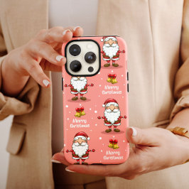 Pink Christmas Santa Clara iPhone Case Mate