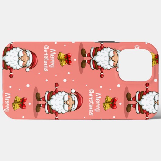 Pink Christmas Santa Clara iPhone Case Mate (Rückseite (Horizontal))