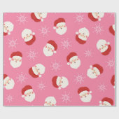 Pink Christmas Santa Geschenkpapier (Flach)