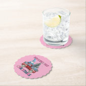 Pink Christmas Santa Truck Untersetzer (Vor Ort)