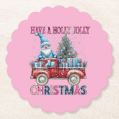 Pink Christmas Santa Truck Untersetzer (Vorderseite)