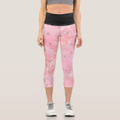 Pink Christmas Snowflakes Boho Pattern Capri Leggings (Vorderseite)