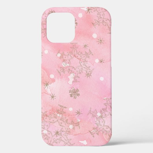 Pink Christmas Snowflakes Boho Pattern Case-Mate iPhone Hülle (Rückseite)