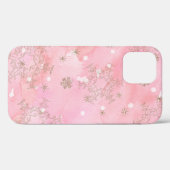 Pink Christmas Snowflakes Boho Pattern Case-Mate iPhone Hülle (Rückseite (Horizontal))