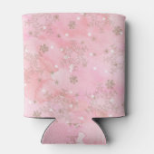 Pink Christmas Snowflakes Boho Pattern Dosenkühler (Rückseite)