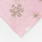 Pink Christmas Snowflakes Boho Pattern Fleecedecke (Ecke)
