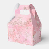 Pink Christmas Snowflakes Boho Pattern Geschenkschachtel (Rückseite)