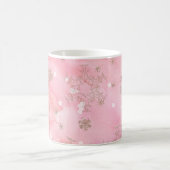 Pink Christmas Snowflakes Boho Pattern Kaffeetasse (Mittel)