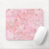 Pink Christmas Snowflakes Boho Pattern Mousepad (Mit Mouse)