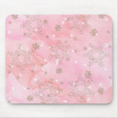 Pink Christmas Snowflakes Boho Pattern Mousepad (Vorne)