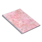 Pink Christmas Snowflakes Boho Pattern Notizblock (Rechte Seite)