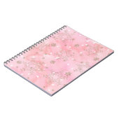 Pink Christmas Snowflakes Boho Pattern Notizblock (Linke Seite)
