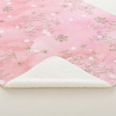 Pink Christmas Snowflakes Boho Pattern Sherpadecke (3/4)