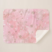 Pink Christmas Snowflakes Boho Pattern Sherpadecke (Vorderseite (Horizontal))