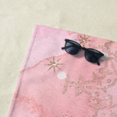 Pink Christmas Snowflakes Boho Pattern Strandtuch (Beispiel)