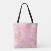 Pink Christmas Snowflakes Boho Pattern Tasche (Rückseite)