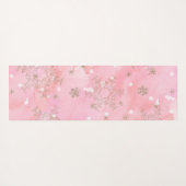 Pink Christmas Snowflakes Boho Pattern Yogamatte (Rückseite (Horizontal))