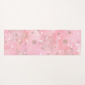 Pink Christmas Snowflakes Boho Pattern Yogamatte (Vorderseite (Horizontal))
