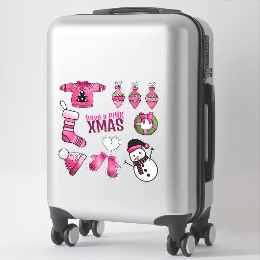 Pink Christmas Sticker Pack (Koffer)