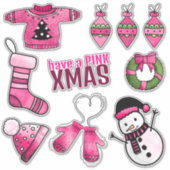 Pink Christmas Sticker Pack (Vorderseite)