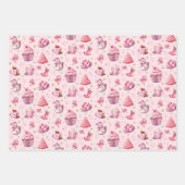Pink Christmas Sweet Niedlicher Spaß Geschenkpapier Set (Vorderseite 3)