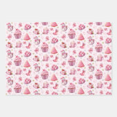 Pink Christmas Sweet Niedlicher Spaß Geschenkpapier Set (Vorderseite 2)