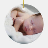 Pink Christmas Tree Baby Girl First Christmas Keramik Ornament (Hinten)