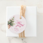 Pink Christmas Tree Baby Shower Thank You Geschenkanhänger (Beispiel)