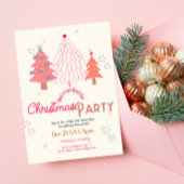 Pink Christmas tree boho Einladung