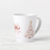 Pink Christmas Tree Bow Milchtasse (Rechte Ecke)